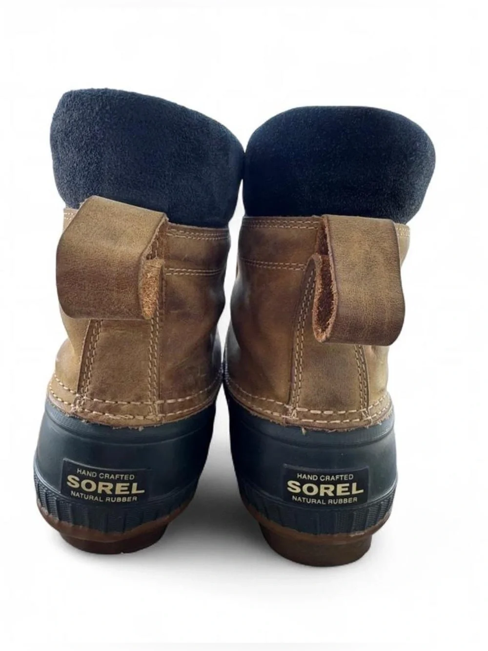 Sorel Brown Black Waterproof Duck Boots Men's Size 10 Red Laces Winter Snow Boot